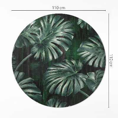 Runder pvc teppich Tropische Monstera-Blätter