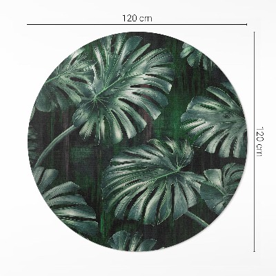 Runder pvc teppich Tropische Monstera-Blätter
