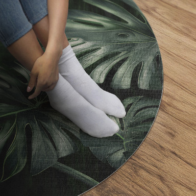 Runder pvc teppich Tropische Monstera-Blätter