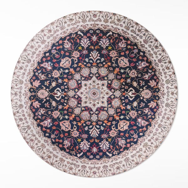 Runder teppich auf pvc Vintage dekoratives Mandala-Muster im alten Stil