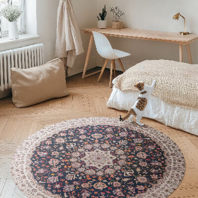 Runder teppich auf pvc Vintage dekoratives Mandala-Muster im alten Stil