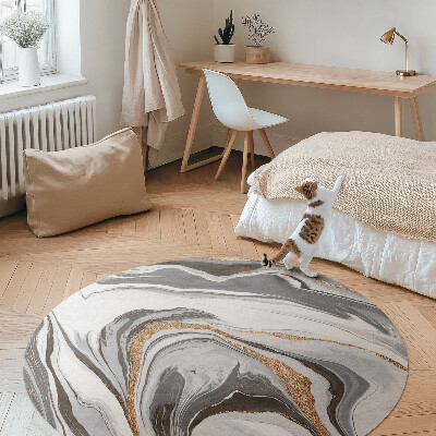 Runder vinyl teppich Marmor Glamour dekorative Abstraktion
