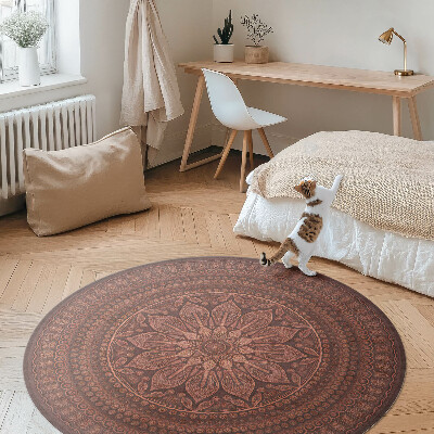 Runder pvc teppich Orientalisches Mandala dekoratives Muster im Boho-Stil