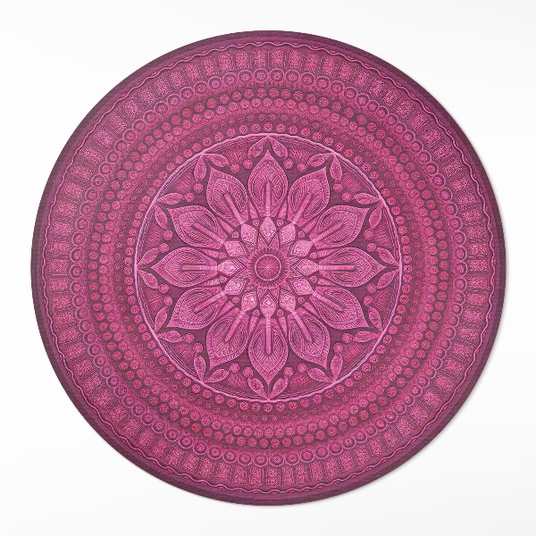 Runder vinyl teppich läufer Dekoratives Mandala mit Blumenmuster im Boho-Stil