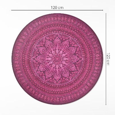 Runder vinyl teppich läufer Dekoratives Mandala mit Blumenmuster im Boho-Stil