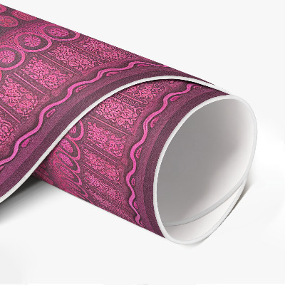 Runder vinyl teppich läufer Dekoratives Mandala mit Blumenmuster im Boho-Stil
