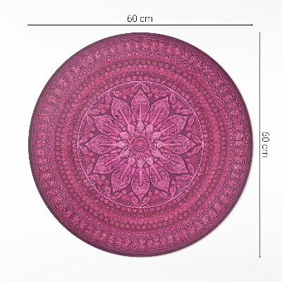 Runder vinyl teppich läufer Dekoratives Mandala mit Blumenmuster im Boho-Stil