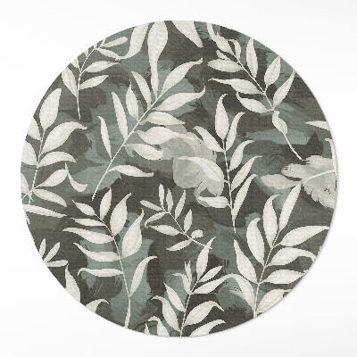 Runder teppich pvc Helle zarte Blätter Vegetation Vintage