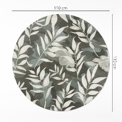 Runder teppich pvc Helle zarte Blätter Vegetation Vintage