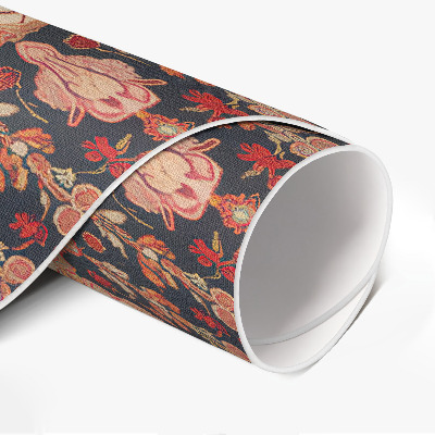 Runder teppich auf pvc Persisches Pflanzenmotiv im Mandala-Stil Vintage