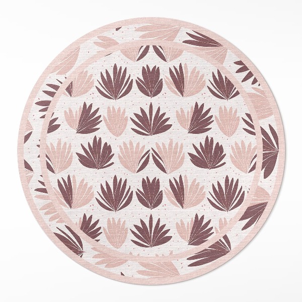 Runder teppich pvc Dekoratives Boho-Muster aus pastellfarbenen Pflanzen und Blumen