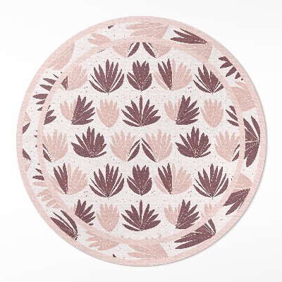 Runder teppich pvc Dekoratives Boho-Muster aus pastellfarbenen Pflanzen und Blumen