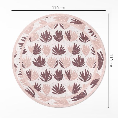 Runder teppich pvc Dekoratives Boho-Muster aus pastellfarbenen Pflanzen und Blumen