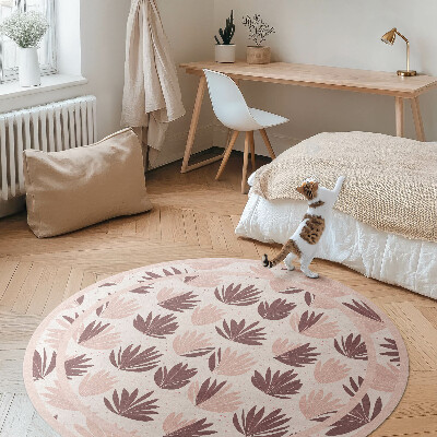 Runder teppich pvc Dekoratives Boho-Muster aus pastellfarbenen Pflanzen und Blumen