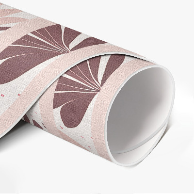 Runder teppich pvc Dekoratives Boho-Muster aus pastellfarbenen Pflanzen und Blumen