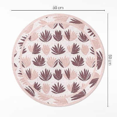 Runder teppich pvc Dekoratives Boho-Muster aus pastellfarbenen Pflanzen und Blumen