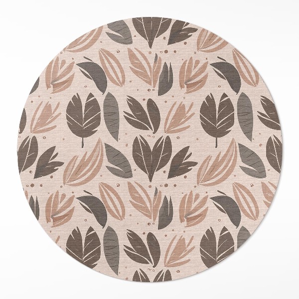 Runder teppich auf pvc Illustration von Boho-Blättern im zarten Stil