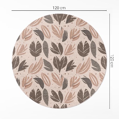 Runder teppich auf pvc Illustration von Boho-Blättern im zarten Stil