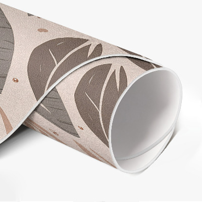 Runder teppich auf pvc Illustration von Boho-Blättern im zarten Stil