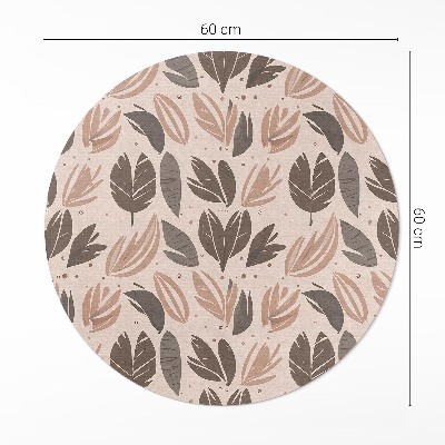 Runder teppich auf pvc Illustration von Boho-Blättern im zarten Stil