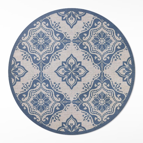 Runder vinyl teppich Portugiesische fliese feines vintage muster