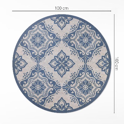 Runder vinyl teppich Portugiesische fliese feines vintage muster