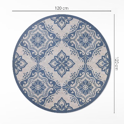 Runder vinyl teppich Portugiesische fliese feines vintage muster