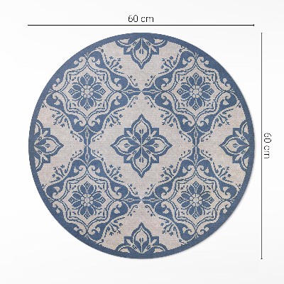 Runder vinyl teppich Portugiesische fliese feines vintage muster