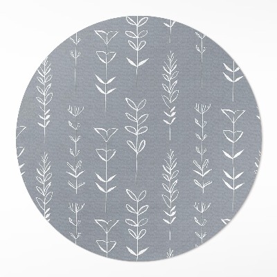 Runder vinyl teppich läufer Feine minimalistische Pflanzen im Boho-Stil