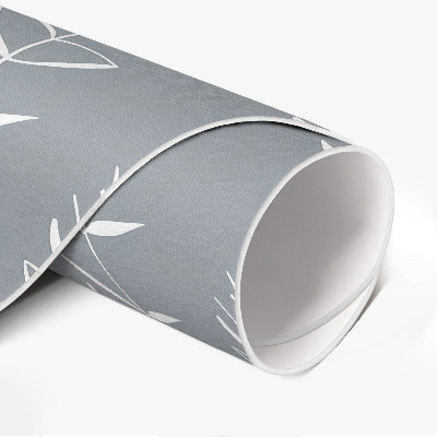 Runder vinyl teppich läufer Feine minimalistische Pflanzen im Boho-Stil