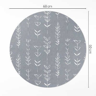 Runder vinyl teppich läufer Feine minimalistische Pflanzen im Boho-Stil