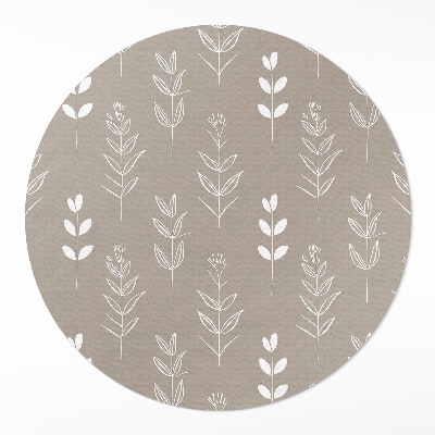 Runder teppich pvc Zarte Blätter und Zweige im Boho-Stil