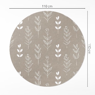 Runder teppich pvc Zarte Blätter und Zweige im Boho-Stil