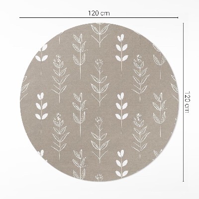 Runder teppich pvc Zarte Blätter und Zweige im Boho-Stil