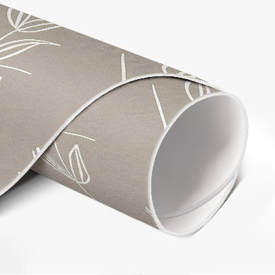 Runder teppich pvc Zarte Blätter und Zweige im Boho-Stil