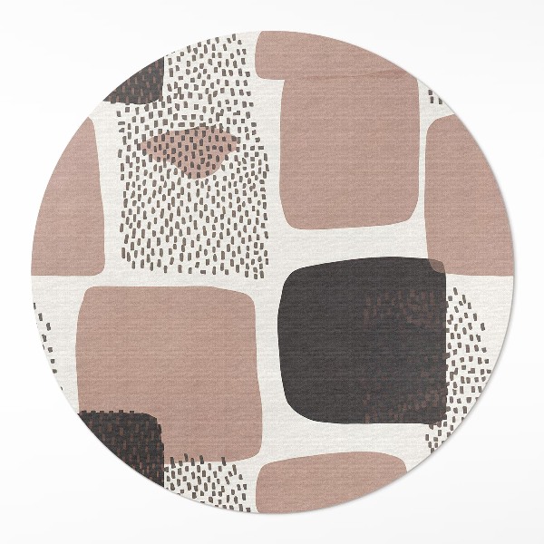 Runder vinyl teppich Abstrakte Komposition von Flecken im Boho-Stil