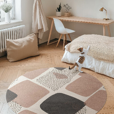 Runder vinyl teppich Abstrakte Komposition von Flecken im Boho-Stil