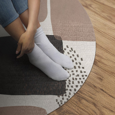 Runder vinyl teppich Abstrakte Komposition von Flecken im Boho-Stil