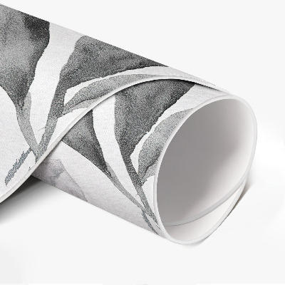 Runder vinyl teppich läufer Aquarell monochromatische zarte Blätter
