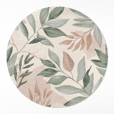 Runder teppich pvc Aquarell feine Zweige und Blätter im Boho-Stil