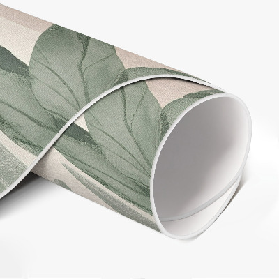 Runder teppich pvc Aquarell feine Zweige und Blätter im Boho-Stil