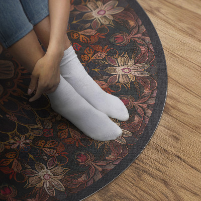 Runder pvc teppich Orientalisches Dekorationsmuster mit Pflanzenmotiv