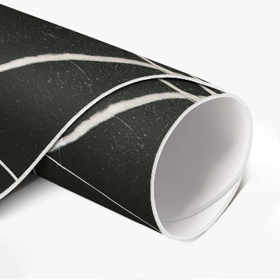 Runder teppich pvc Dunkler Craquelé-Marmor Glamour-Kontrast