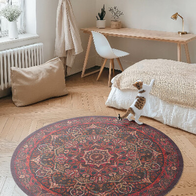 Runder vinyl teppich Dekoratives Mandala im persischen Stil