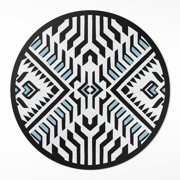 Runder vinyl teppich Geometrisches abstraktes Muster im indischen Stil