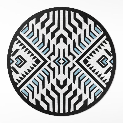 Runder vinyl teppich Geometrisches abstraktes Muster im indischen Stil