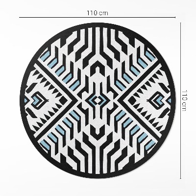 Runder vinyl teppich Geometrisches abstraktes Muster im indischen Stil