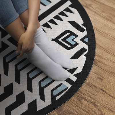 Runder vinyl teppich Geometrisches abstraktes Muster im indischen Stil