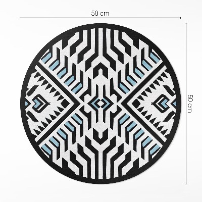 Runder vinyl teppich Geometrisches abstraktes Muster im indischen Stil