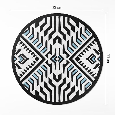Runder vinyl teppich Geometrisches abstraktes Muster im indischen Stil